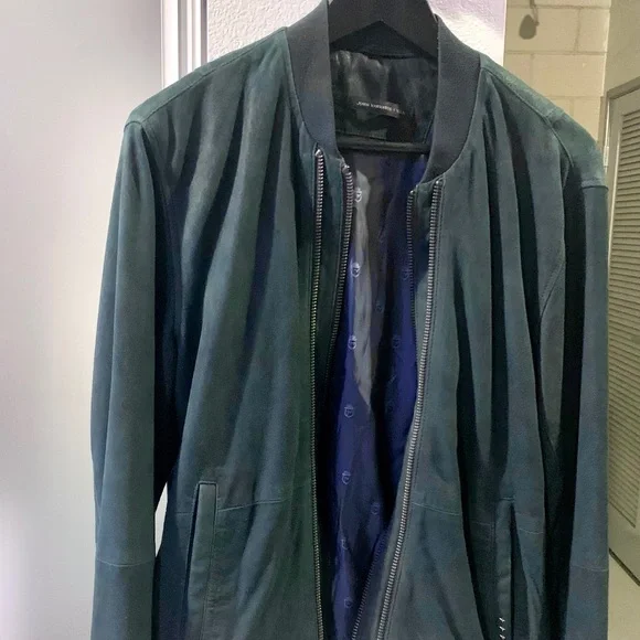 JOHN Varvatos Goatskin Suede Bomber Jacket. LIKE NEW!